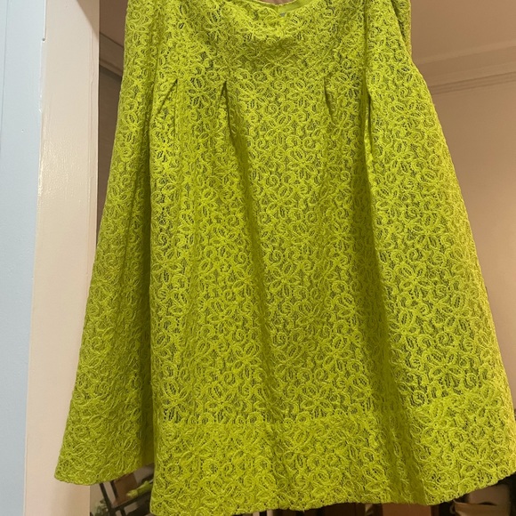 Neon green HD in Paris Anthropologie A Line Skirt - Picture 5 of 8